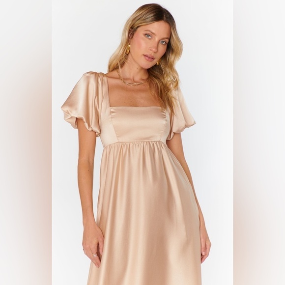 SHOW ME YOUR MUMU Nora Maxi Dress In Champagne Luxe Satin - Picture 11 of 11
